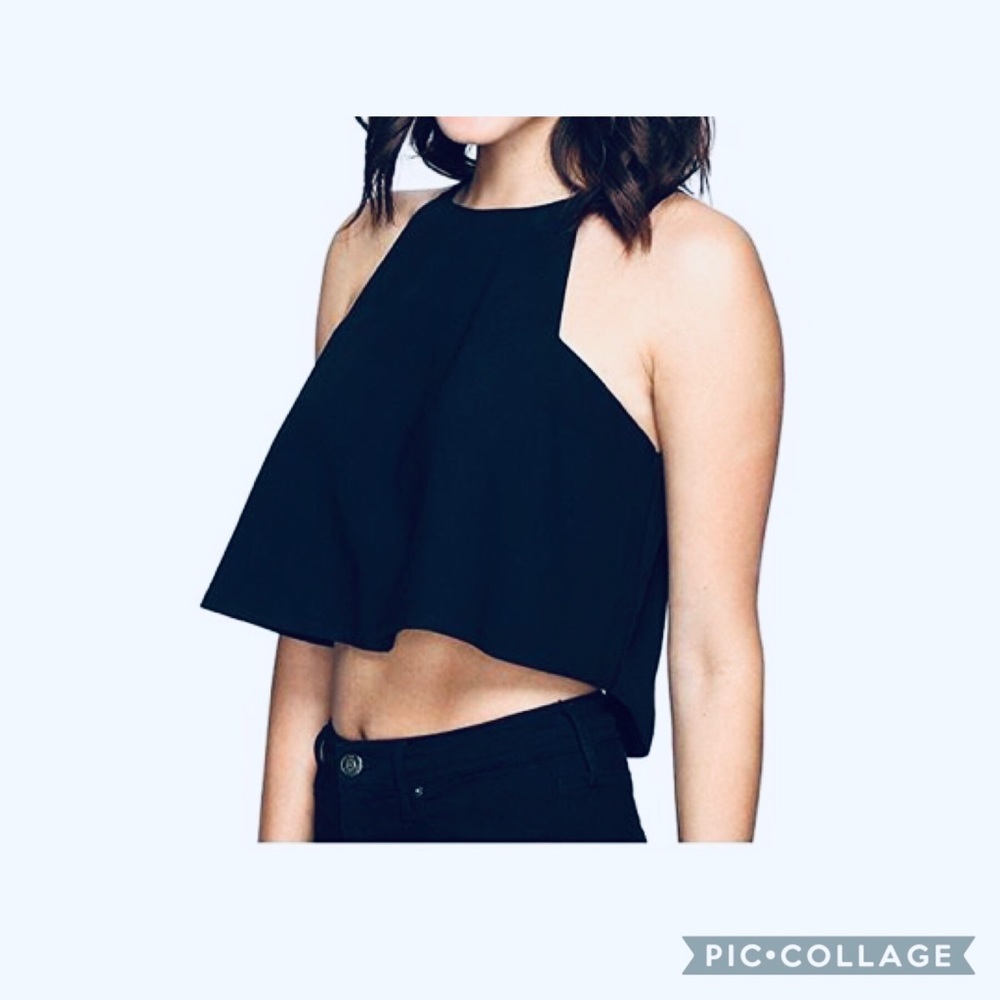 Lovers + Friends Button Lace Halter Tank Crop Top